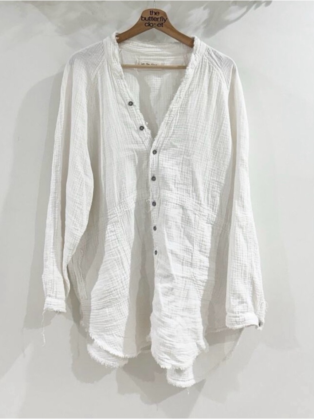 Free People We The Free Summer Daydream Buttondown top Off White Medium AS - Picture 4 of 4